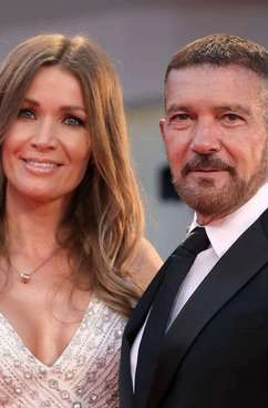 Antonio Banderas e Nicole Kimpel insieme, in abiti da sera — portfolio LR Studio